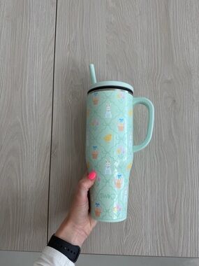 Mint Green Swig Cup - Bunny & Spring Motif